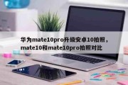 华为mate10pro升级安卓10拍照，mate10和mate10pro拍照对比
